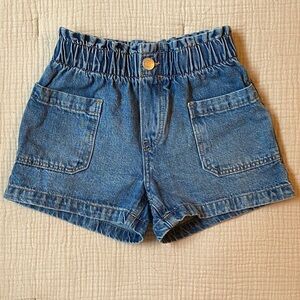 H&M Classic Blue Denim Shorts w/ Paper-Bag Waist